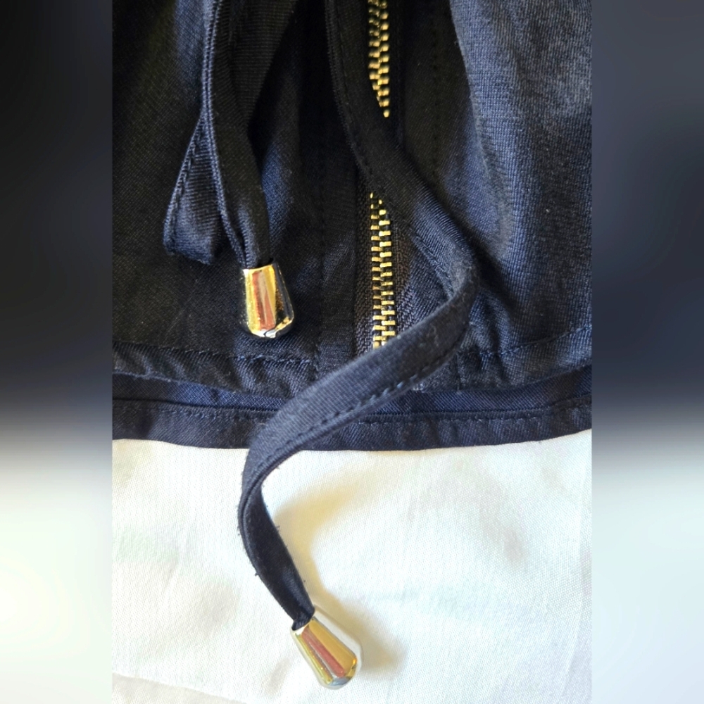 Lucy Paris Dark Blue and White Bomber Jacket - Picture 5 of 16
